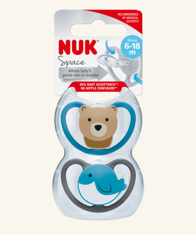 Nuk Space Night Silicone Pacifier_ T2 (x2 pcs) - Healtsy