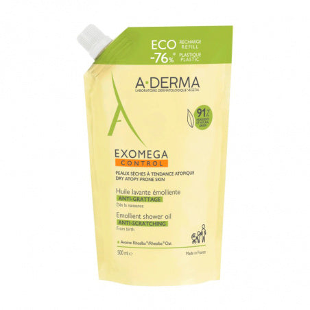 A-Derma Exomega Control Shower Oil Refill - 500ml - Healtsy