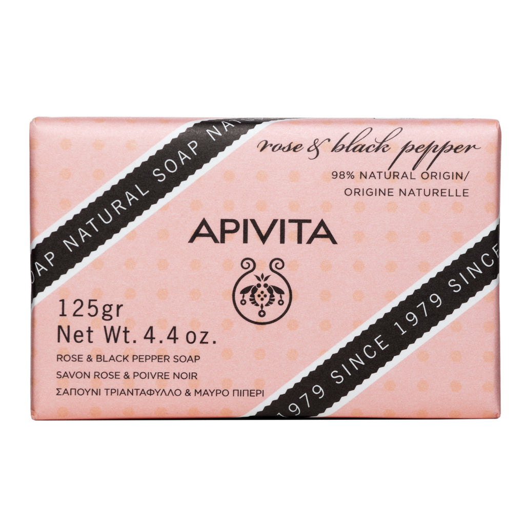 Apivita Body Soap Rose & Black Pepper - 125g - Healtsy