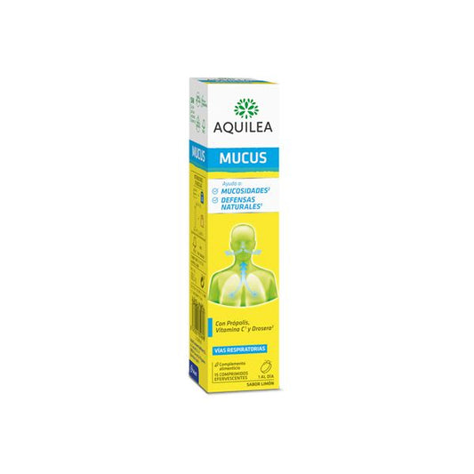 Aquilea Mucus Lemon Effervescent Tablets (x15 units) - Healtsy