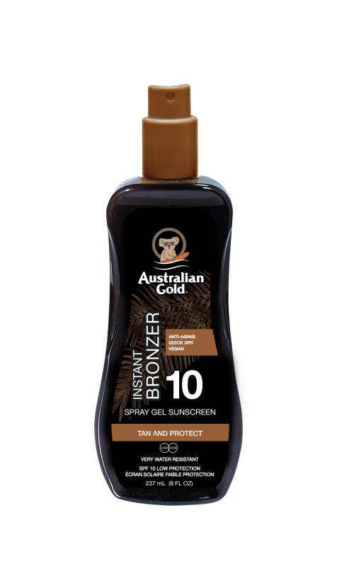 Australian Gold SPF10 Spray Gel w/ Tanner - 237ml - Healtsy