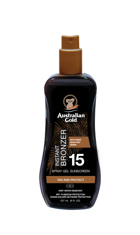 Australian Gold SPF15 Spray Gel w/ Tanner - 237ml - Healtsy