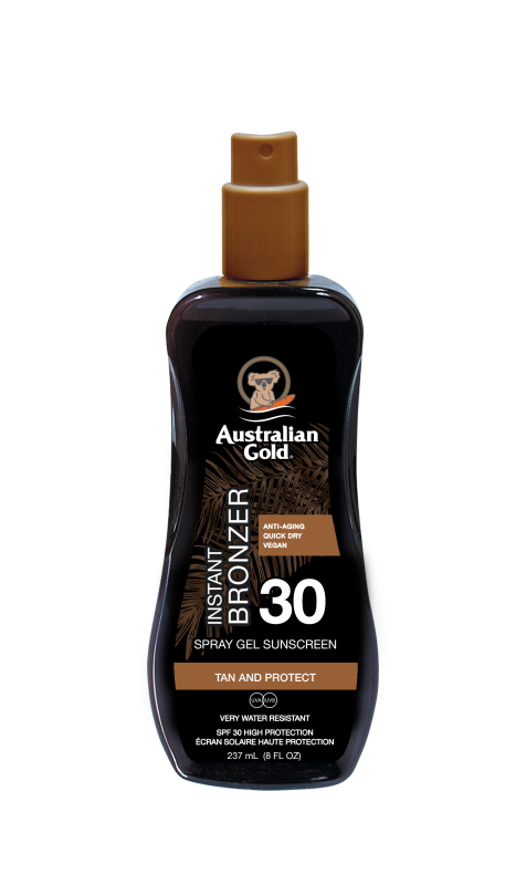 Australian Gold SPF30 Spray Gel w/ Tanner - 237ml - Healtsy