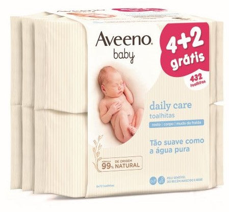 Aveeno Baby Cleaning (72 wipes x  6 packs) - Healtsy