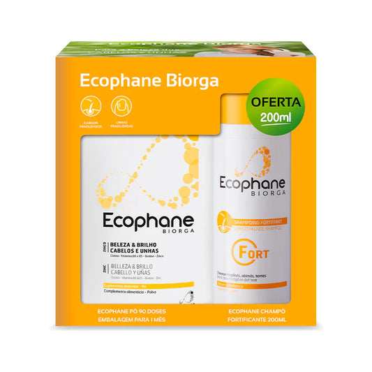 Biorga Dermatologie Ecophane Powder (x90 Doses) + Fortifying Shampoo Offer - 200ml - Healtsy
