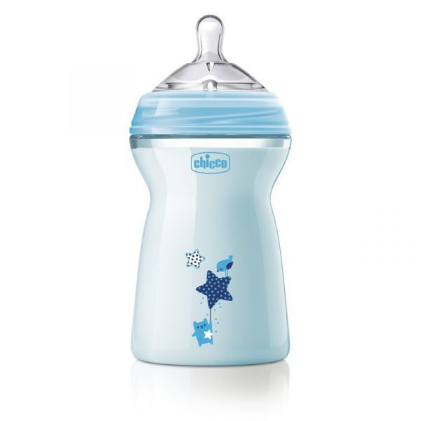 Chicco NaturalFeeling_Silicone_Boy_6M+ Baby Bottle - 300ml - Healtsy