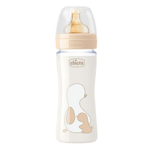 Chicco Touch Latex Glass Bottle - 240ml - Healtsy