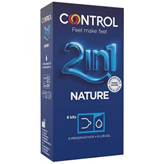 Control 2in1 Nature Kit Condoms (x6 units) + Lubricant Gel (x6 units) - Healtsy