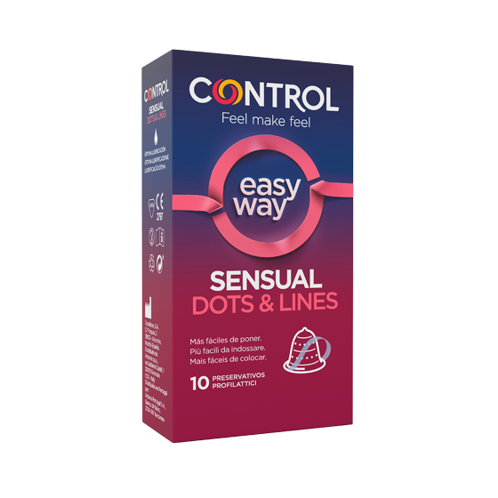 Control Sensual Dots & Lines Easy Way (x10 condoms) - Healtsy