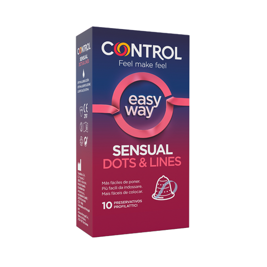 Control Sensual Dots & Lines Easy Way (x10 condoms) - Healtsy