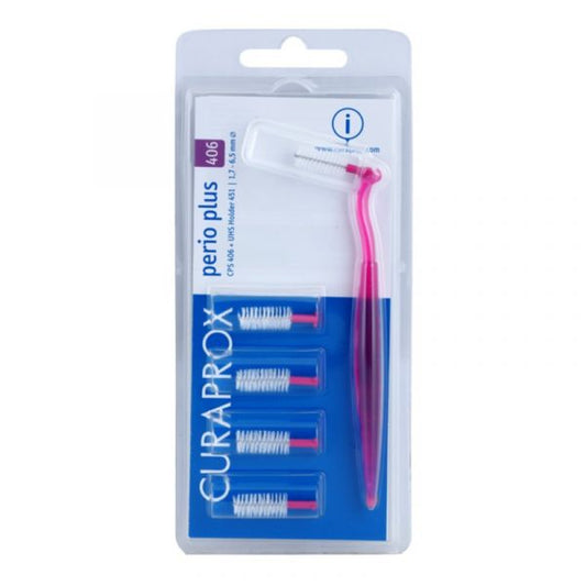 Curaprox Perio Plus Interdental Brush Kit Cps 406 (x5 units) w/ Cable Uhs 451 - Healtsy