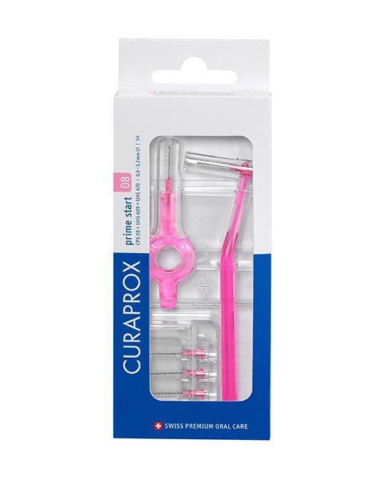 Curaprox Prime Plus Handy Interdental Brush Kit CPS 08 5 Unit(s) with UHS 409 Handle – Buy Now at Healtsy