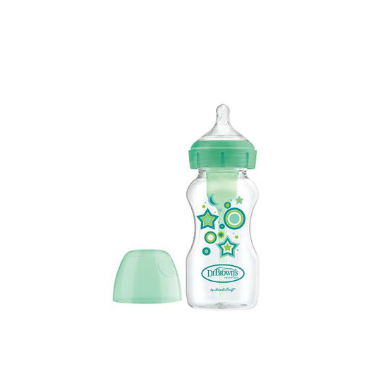 Dr Browns Option Plus Bottle_ Wide_Silicone Teat_GREEN - 270ml - Healtsy