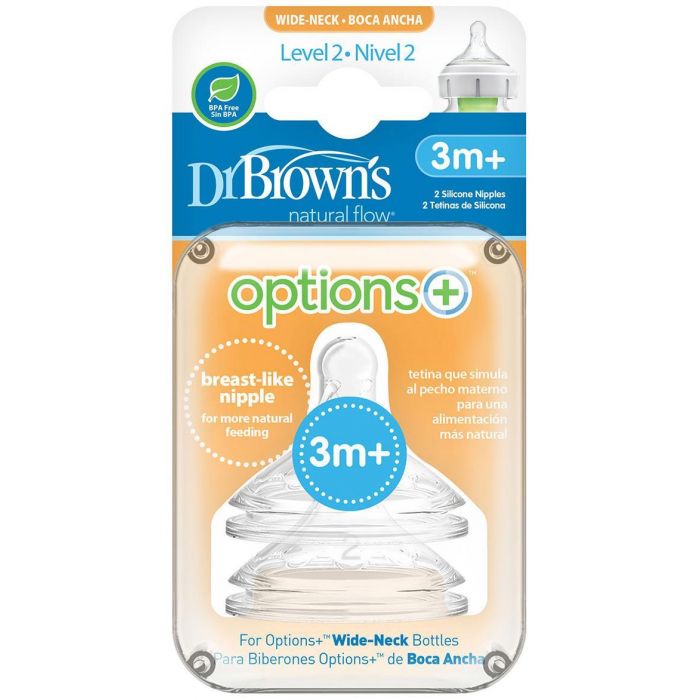 Dr Browns Wide Teat_Level 2 (x2 units) – Buy Now at Healtsy