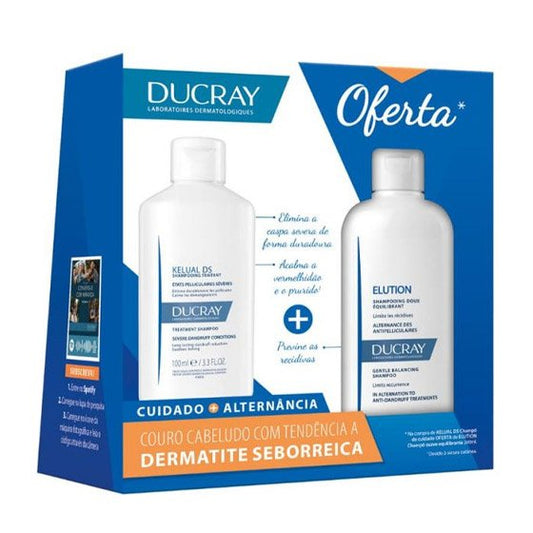 Ducray Kelual DS Anti-Recurrence Anti-Dandruff Shampoo - 100ml + Elution Offer Smooth balancing shampoo - 200ml - Healtsy