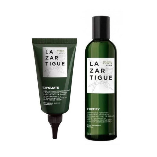 Lazartigue Pre-Exfoliating Shampoo - 75ml + Fortify Shampoo - 250ml - Healtsy