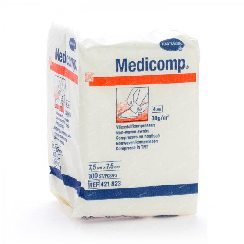Medicomp Compress - 7.5x7.5cm (x100 units) – Buy Now at Healtsy