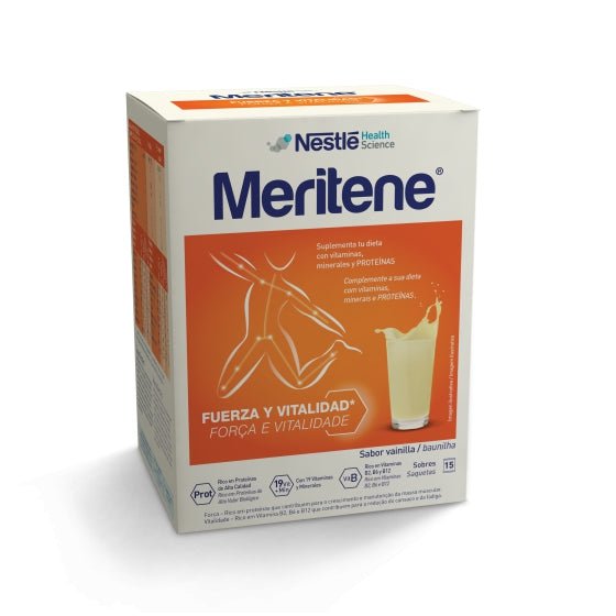 Meritene Vanilla Powder Wallets (x15 units) – Buy Now at Healtsy