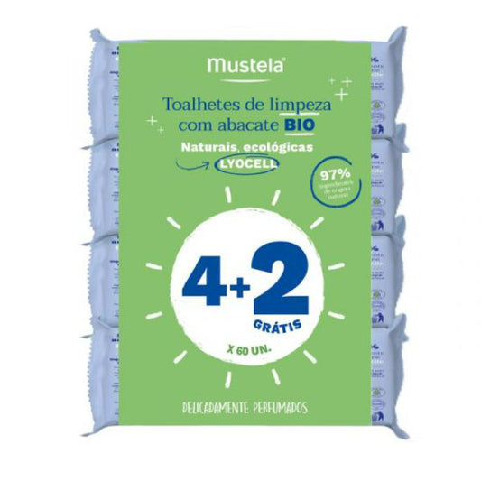 Mustela Bebe Perfumed Cleansing Wipes (6x60 units) - Healtsy