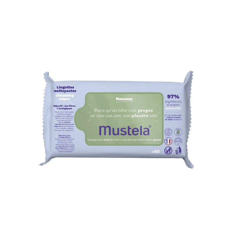 Mustela Bebe Cleansing Wipe (x60 units) - Healtsy