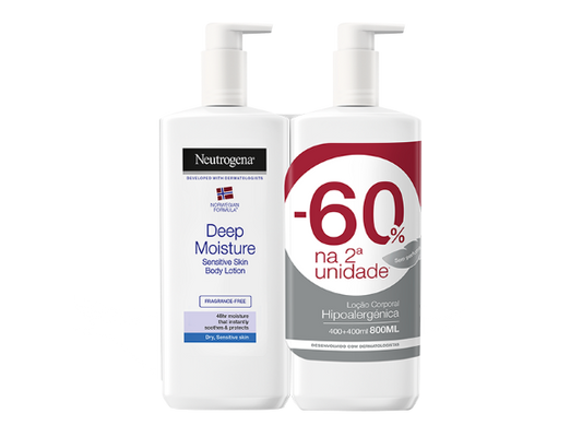 Neutrogena Deep moisturizing body lotion for dry and sensitive skin - 400ml (DUO w/ Discount 60% 2nd Package) - Healtsy