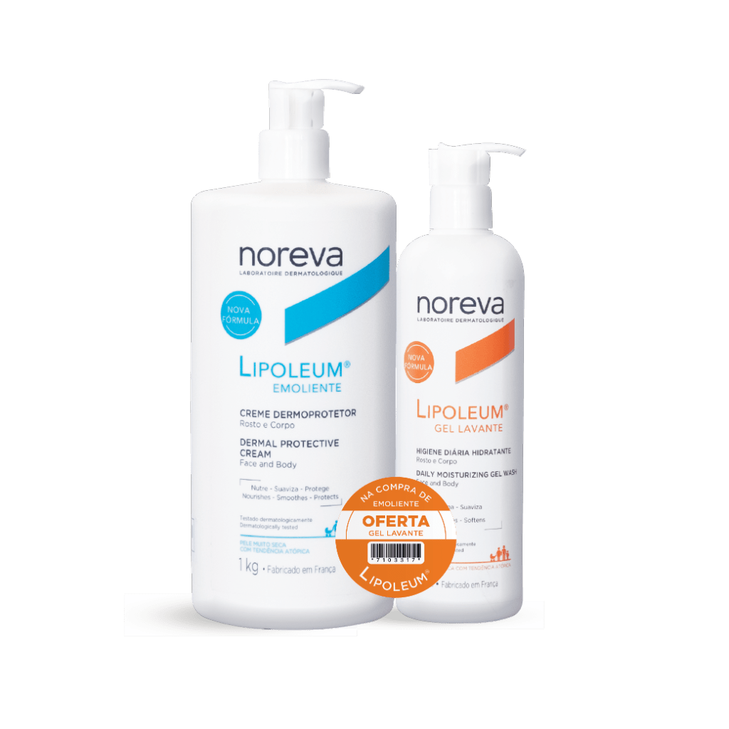 Noreva Lipoleum Emollient Skin Protective Cream - 1kg + Washing Gel - 400ml – Buy Now at Healtsy