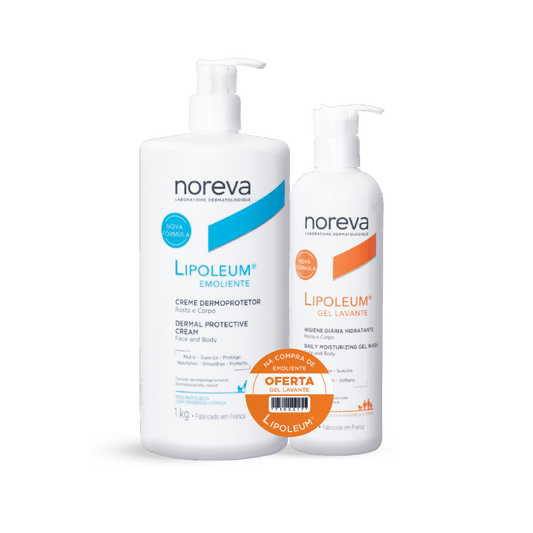Noreva Lipoleum Emollient Skin Protective Cream - 1kg + Washing Gel - 400ml – Buy Now at Healtsy