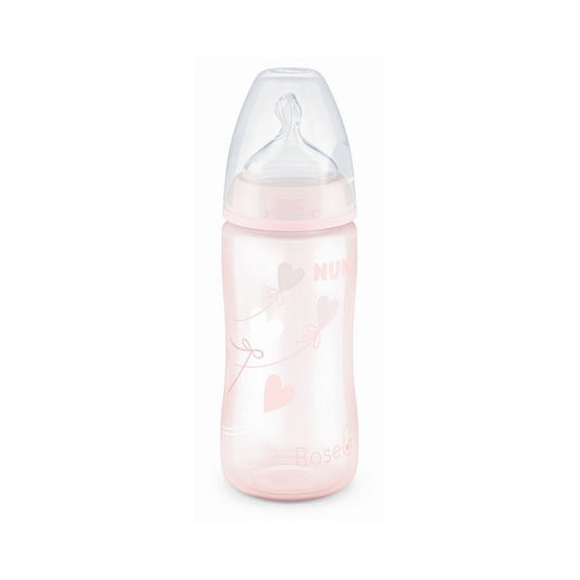 Nuk First Choice Baby Bottle PP _Tetina Slow_ Pink_0-6M - 300ml - Healtsy