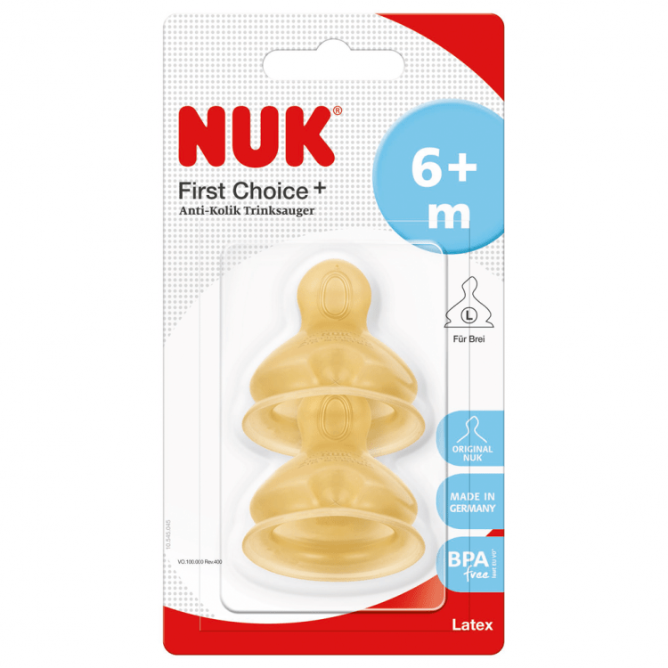 Nuk First Choice+ Teat Latex_ 6M+ (x2 units) – Buy Now at Healtsy