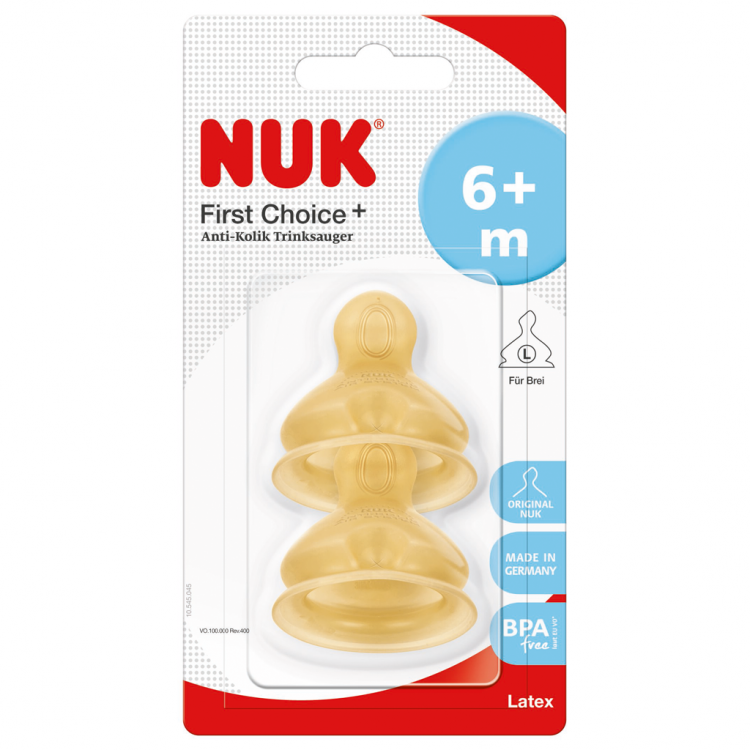 Nuk First Choice+ Teat Latex_ 6M+ (x2 units) - Healtsy