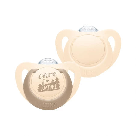 Nuk Nature Pacifier Silicone_ Size 1_ 0-6M_ Beige (x2 units) - Healtsy