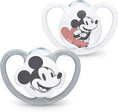 Nuk Space Disney Mickey Silicone Pacifier_ 0-6M (x2 units) - Healtsy