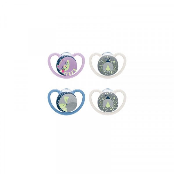 Nuk Space Night Silicone Pacifier_ T3 (x2 pcs) – Buy Now at Healtsy