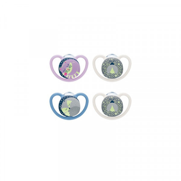 Nuk Space Night Silicone Pacifier_ T3 (x2 pcs) - Healtsy