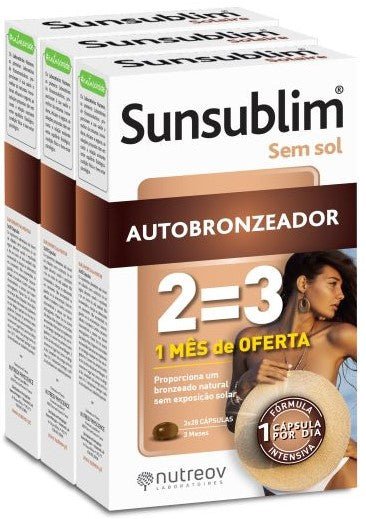 Nutréov Sunsublim Self Tanning Trio Capsules 3 x 28 Unit (s) with 3rd Pack Offer – Buy Now at Healtsy