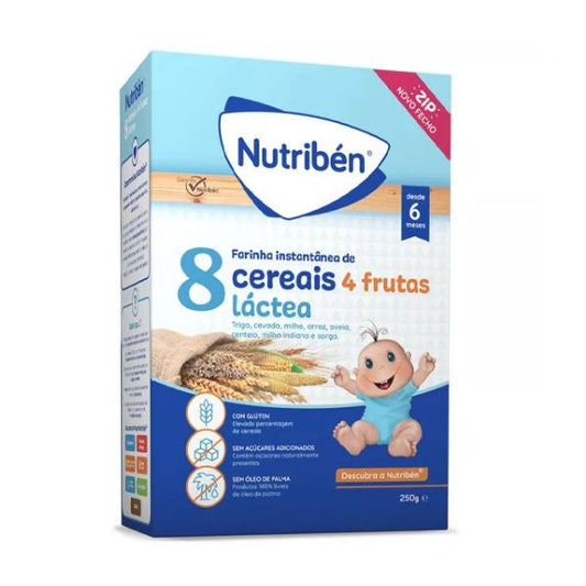 Nutriben Flours 8 Cereals 4 Fruits Milk - 250g - Healtsy
