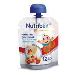Nutriben Fruta Go Pure Banana/Strawberry/Natural Yogurt - 90g - Healtsy
