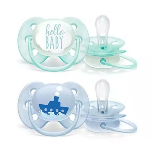 Philips Avent Pacifier_ Ultra Soft _ Decorated_ 0 - 6M_Boy (x2 units) – Buy Now at Healtsy