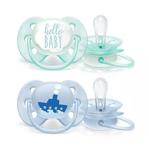 Philips Avent Pacifier_ Ultra Soft _ Decorated_ 0-6M_Boy (x2 units) - Healtsy