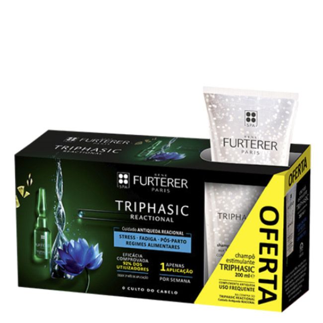 René Furterer Triphasic Reactional Fall arrest single - dose - 5ml (x12 units) + Offer Fall arrest supplement shampoo - 100 ml – Buy Now at Healtsy