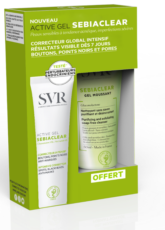 SVR Sebiaclear Active Intensive Correcting Gel-Cream - 40ml + Offer Moussant Cleansing Gel - 55ml - Healtsy