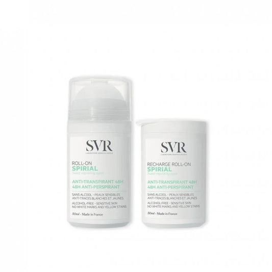SVR Spirial Deodorant Roll-On Antiperspirant 48H - 50ml + Refill Offer - 50ml - Healtsy