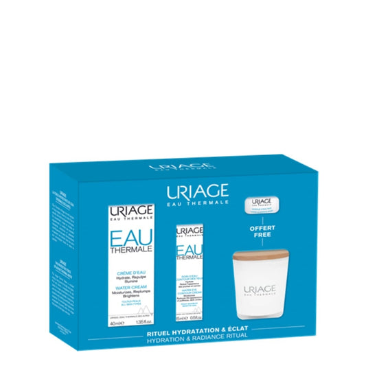 Uriage Eau Thermale Water Cream - 40ml + Eye Contour Water Care - 15ml + Night Water Mask Offer - 15ml + Candle - Healtsy