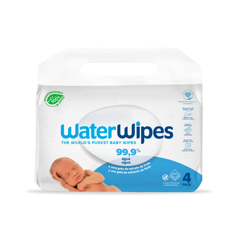 Waterwipes Biodegradable Baby Wipes (4x60 units) - Healtsy